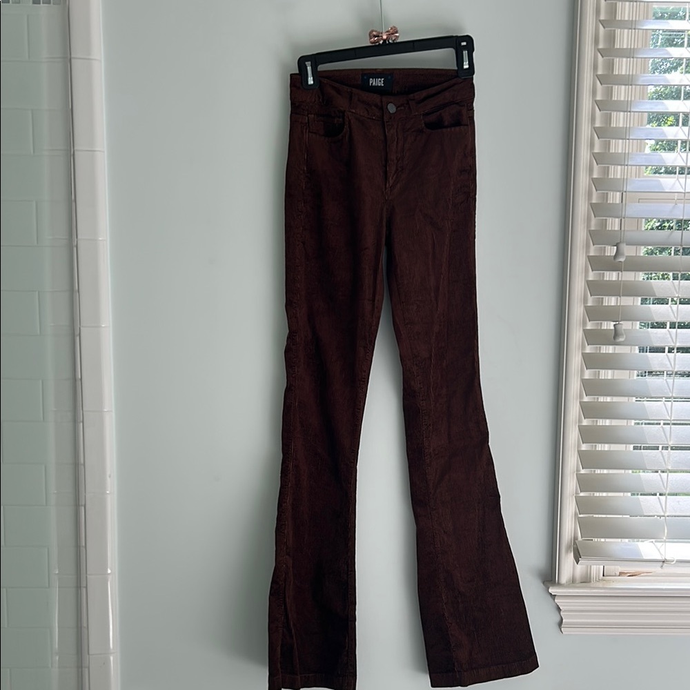PAIGE Brown Boot Cut Flare Pants